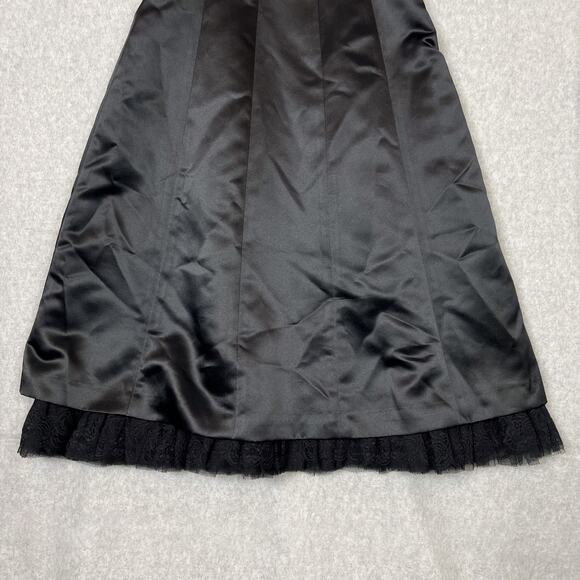 BCBGMaxazria Black A Line Lace Hem Midi Dress Size 4 - Picture 4 of 9